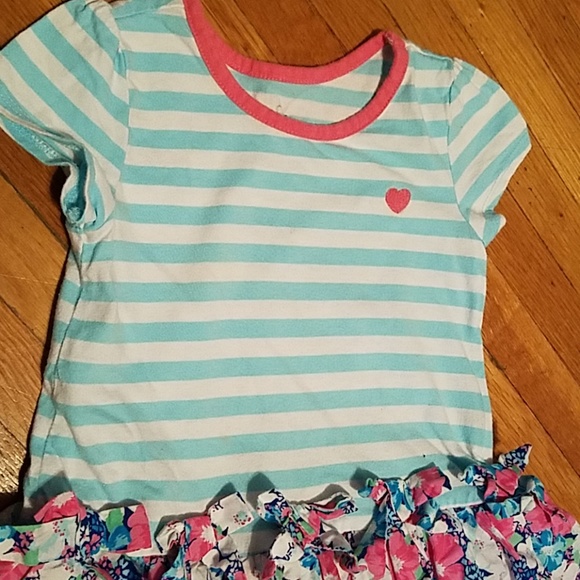 Toddler Girl cotton Stripe T Shirt Dress 3T - Picture 2 of 3